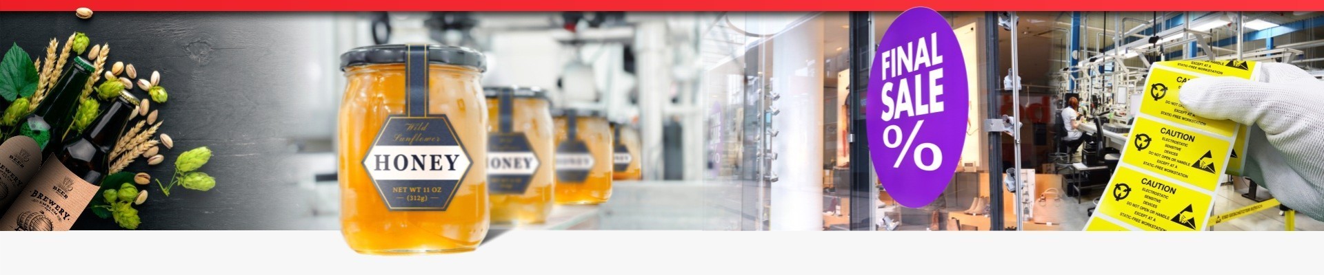 Baner prezentujący druk naklejek w Bydgoszczy