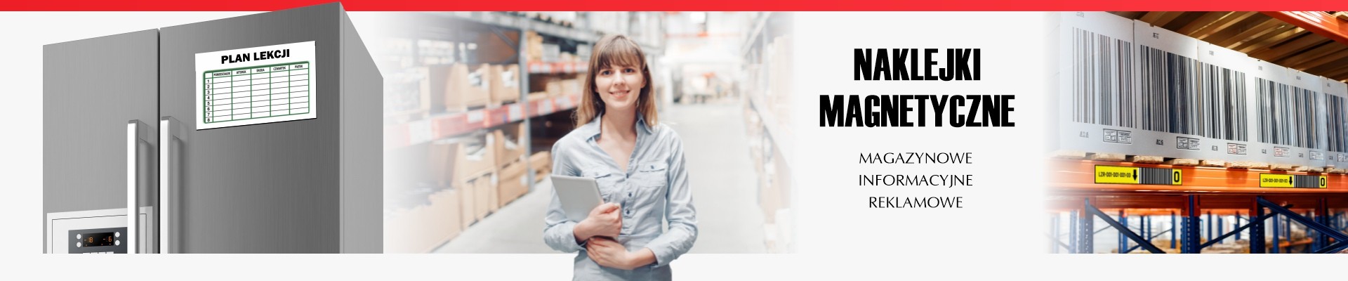 Baner prezentujący naklejki magnetyczne