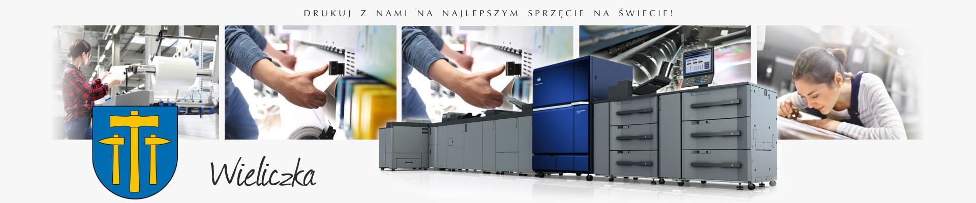 Banner prezentujący drukarnię cyfrową w Wieliczce