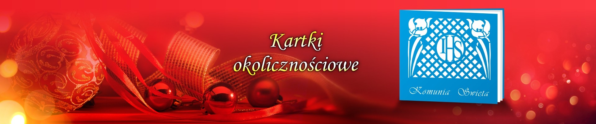 Baner prezentujący kartki komunijne