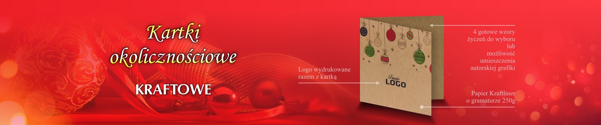 Baner prezentujący kartki świąteczne kraftowe